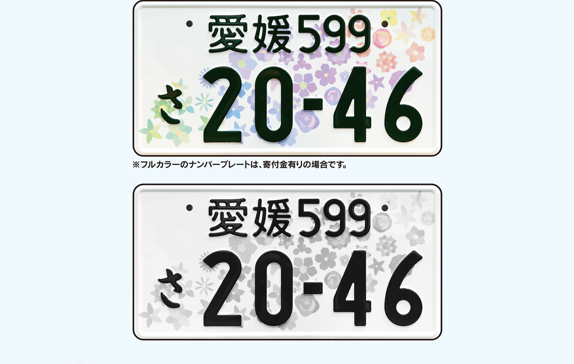 新登場 全国版図柄入りナンバープレート(全国共通デザイン)サンプル